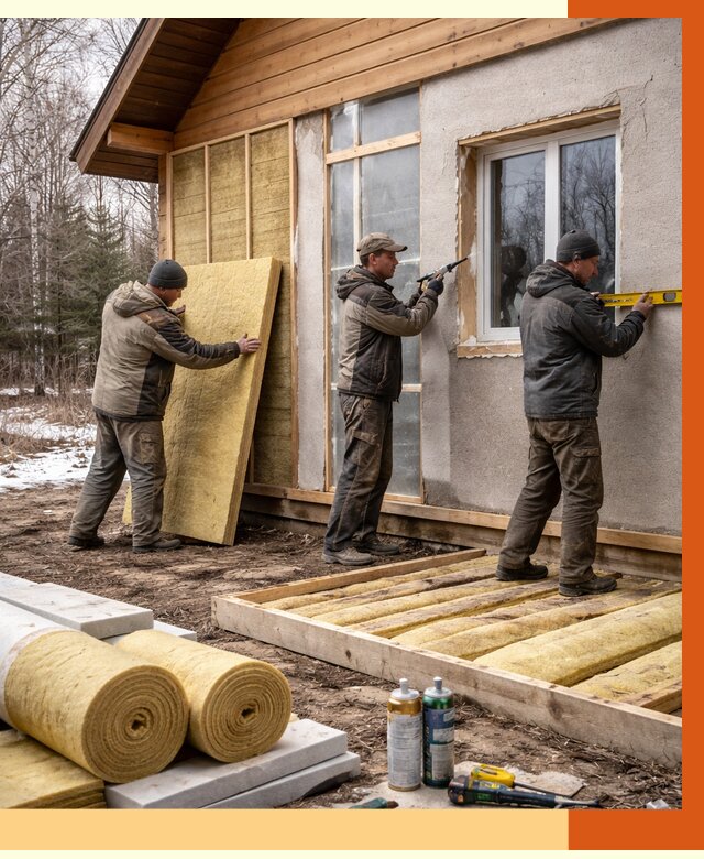 Утепление дачного дома в Красногорске от 4826 руб/м2 — недорого | ТепломастерКрр